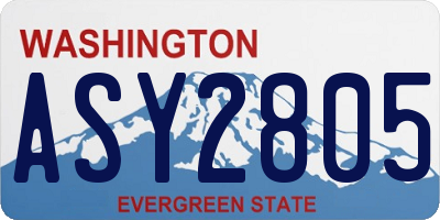 WA license plate ASY2805
