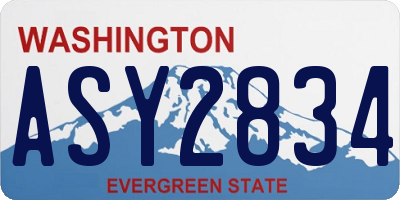 WA license plate ASY2834