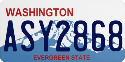 WA license plate ASY2868