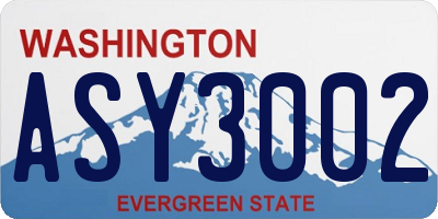WA license plate ASY3002