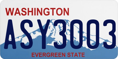 WA license plate ASY3003