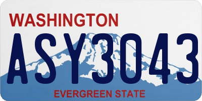 WA license plate ASY3043