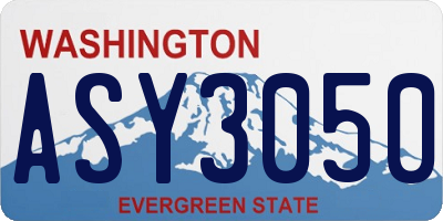 WA license plate ASY3050