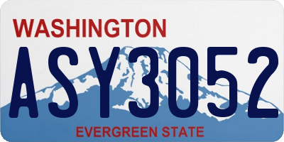 WA license plate ASY3052