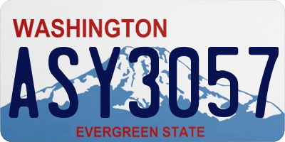 WA license plate ASY3057
