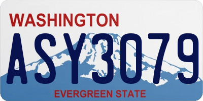WA license plate ASY3079