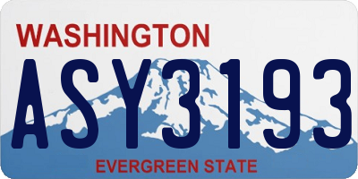 WA license plate ASY3193