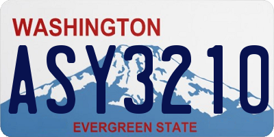 WA license plate ASY3210