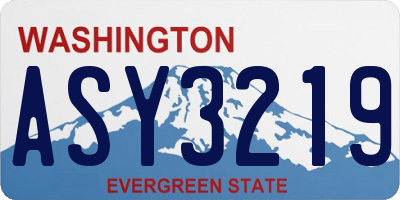 WA license plate ASY3219