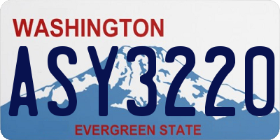 WA license plate ASY3220