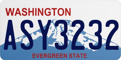 WA license plate ASY3232