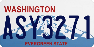 WA license plate ASY3271