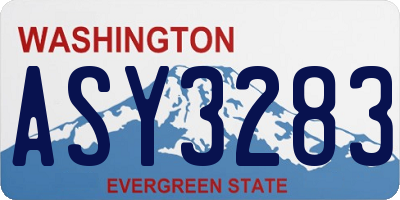 WA license plate ASY3283