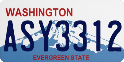 WA license plate ASY3312