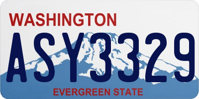 WA license plate ASY3329