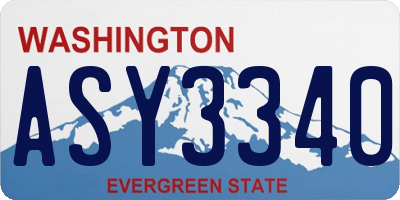 WA license plate ASY3340