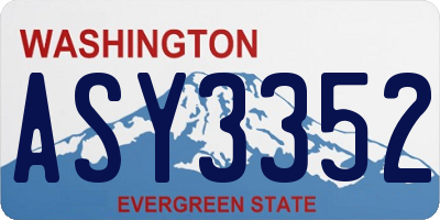 WA license plate ASY3352