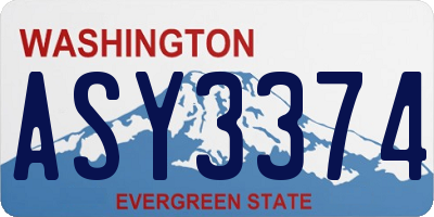 WA license plate ASY3374