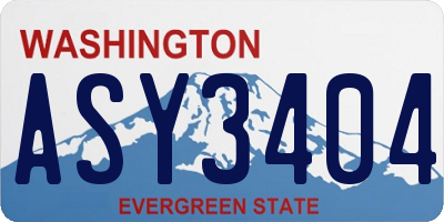 WA license plate ASY3404