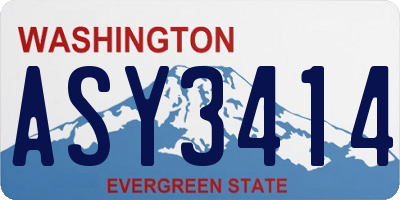 WA license plate ASY3414