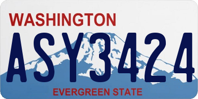 WA license plate ASY3424