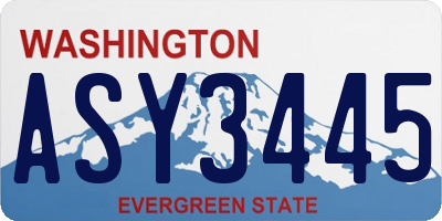 WA license plate ASY3445