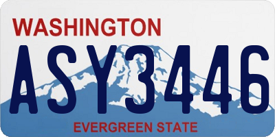 WA license plate ASY3446