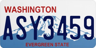 WA license plate ASY3459