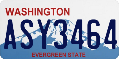 WA license plate ASY3464
