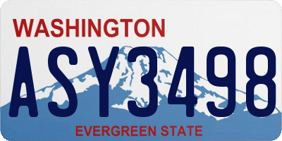 WA license plate ASY3498