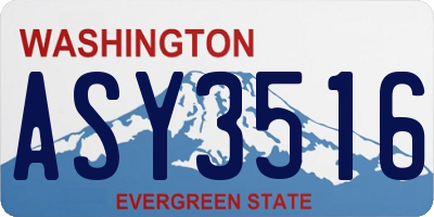 WA license plate ASY3516