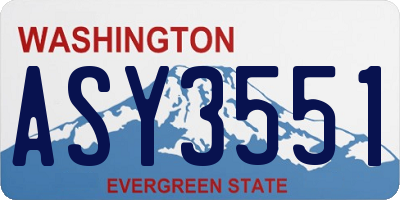 WA license plate ASY3551