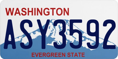 WA license plate ASY3592