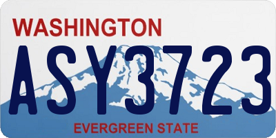 WA license plate ASY3723