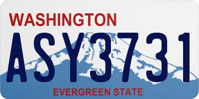 WA license plate ASY3731