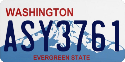WA license plate ASY3761
