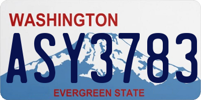 WA license plate ASY3783
