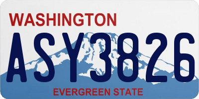 WA license plate ASY3826