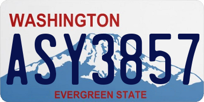 WA license plate ASY3857
