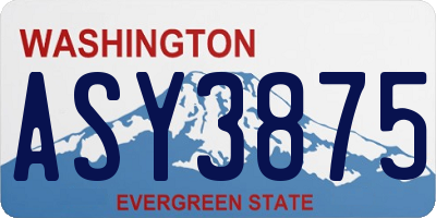 WA license plate ASY3875