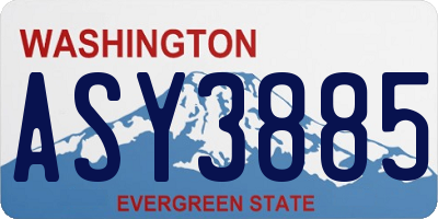 WA license plate ASY3885