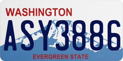 WA license plate ASY3886