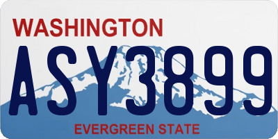 WA license plate ASY3899