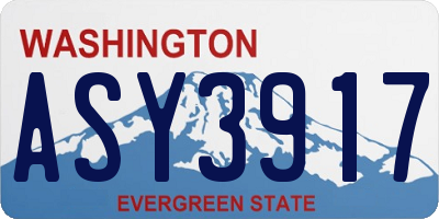 WA license plate ASY3917