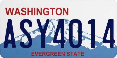WA license plate ASY4014