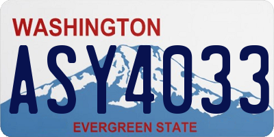 WA license plate ASY4033