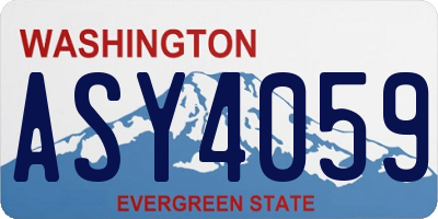 WA license plate ASY4059
