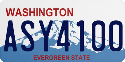 WA license plate ASY4100