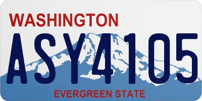 WA license plate ASY4105