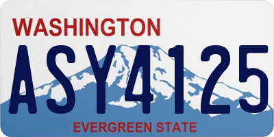 WA license plate ASY4125